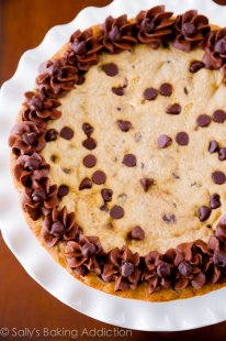 Chocolate Chip Cookie Cake with dairy Chocolate Frosting by sallysbakingaddiction.com