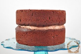 Stuffed chocolate layer cake by Juniper Cakery
