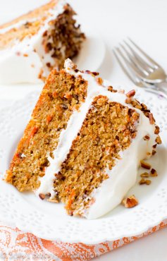 My Favorite Carrot Cake! Sally's Baking Addiction | Simple and moist two-layer carrot cake with pecans and cream cheese frosting.