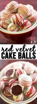 Red Velvet Cake Balls - these tasty little morsels are just like bites of purple velvet cake rolled up-and dipped in white chocolate. Perfect treat for romantic days celebration.